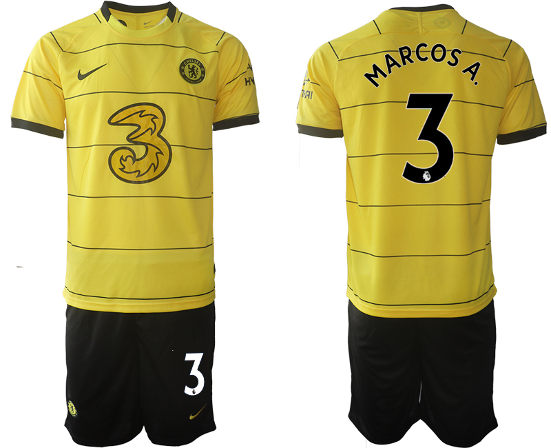 Men 2021-2022 Club Chelsea away yellow #3 Soccer Jersey->chelsea jersey->Soccer Club Jersey